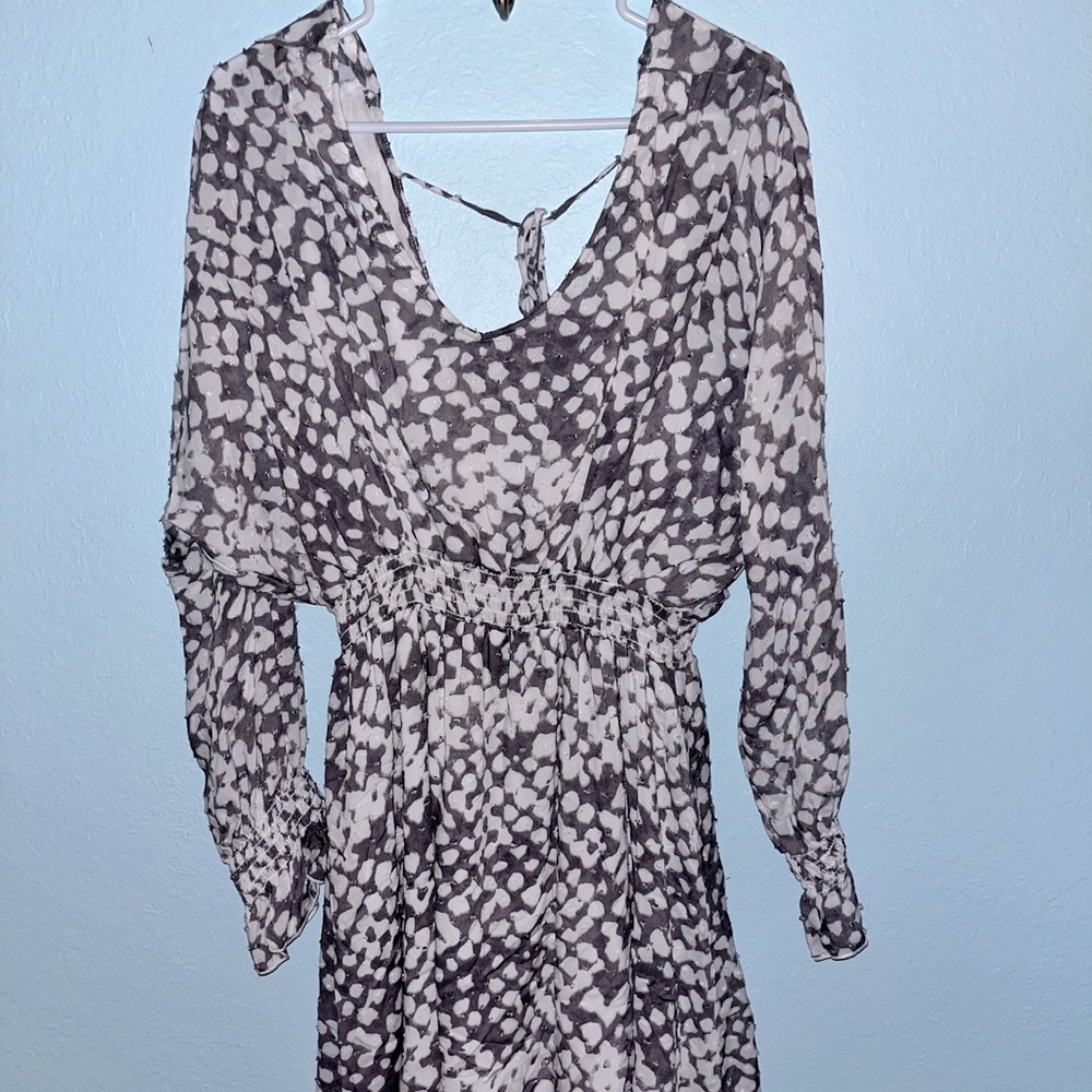 Boutique Grey and White Dress